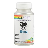 ZINK 3X 15 mg Solaray Kapseln