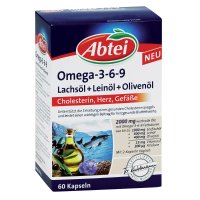 ABTEI Omega-3-6-9 Lachsöl+Leinöl+Oliv.Öl Kapseln