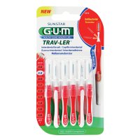 GUM TRAV-LER 0,8mm Kerze rot Interdental+6Kappen